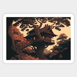 Wooden Tree House Sticker